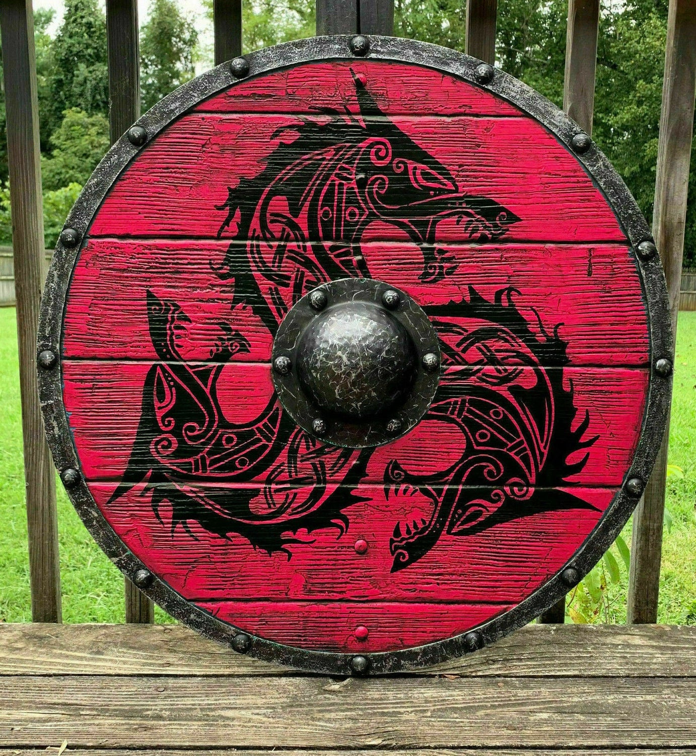 24" Battle-worn Fenrir Viking Shield