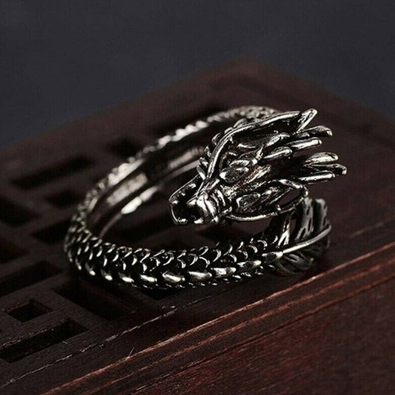 Norse Dragon Adjustable Ring