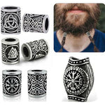 Vegvisir Valknut Runes Beard Beads Set