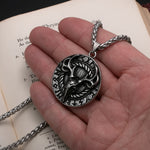 Viking Stag Elder Futhark Rune Necklace