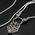 ODIN'S RAVENS HOLDING FENRIR WOLF VIKING NECKLACE