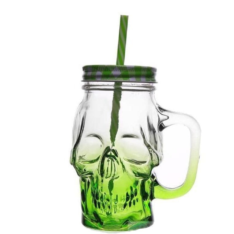 SKULL GLASS 3.0 - Green / 450ML(Fulled) - skull glass