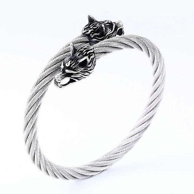 Viking Armring With Wolf heads