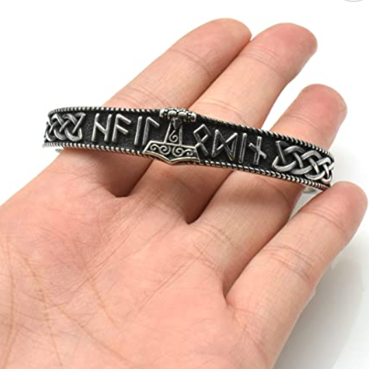 Thor's Hammer Runic Bangle Cuff