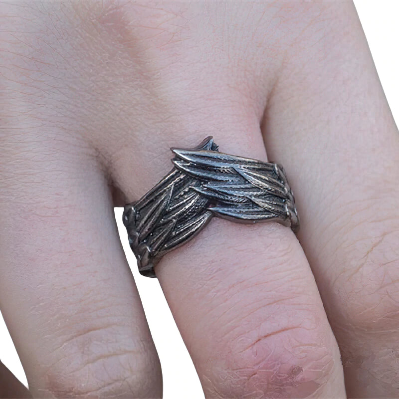 Raven Wings Viking Ring