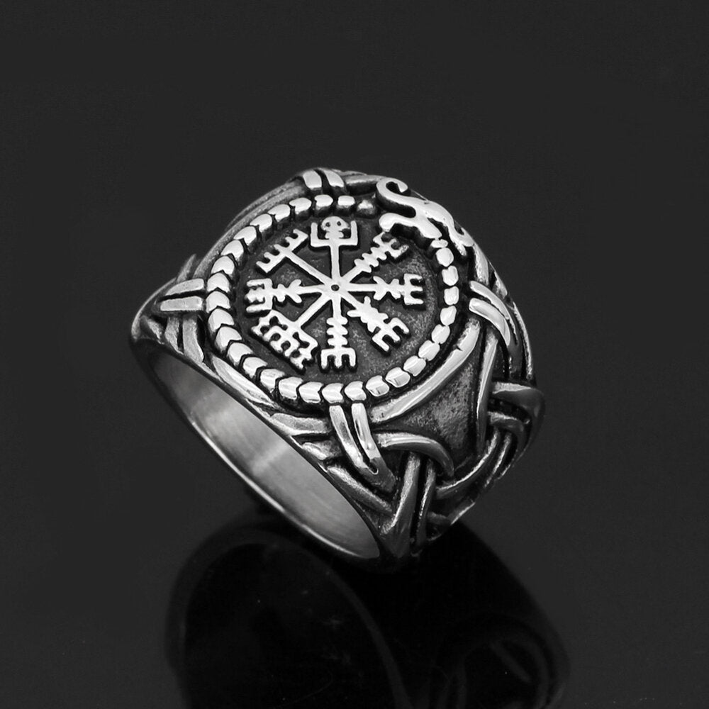 Vegvisir Celtic Knot Ring