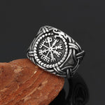 Vegvisir Celtic Knot Ring