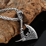 Viking Axe Head Necklace With Valknut Symbol