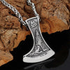 Viking Axe Necklace With Wolf And Raven