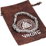 Viking Bracelet Wolf Fenrir Heads in Stainless Steel - bracelets viking