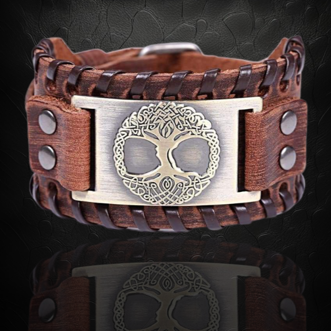 Yggdrasil (Viking Leather Bracelet)