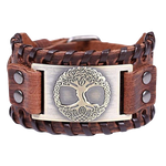 VIKING CUFF TREE OF LIFE - viking leather cuff