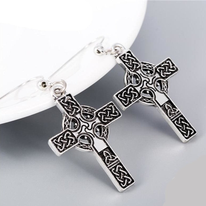 VIKING EARRINGS - CELTIC CROSS - celtic cross