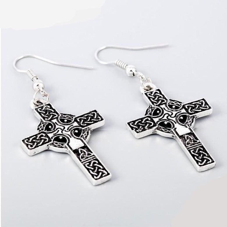 VIKING EARRINGS - CELTIC CROSS - celtic cross