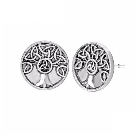 VIKING EARRINGS - TREE OF LIFE - Antique Silver Plated - 200000171