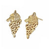 VIKING EARRINGS - WOLF FENRIR - Gold Color - viking earrings