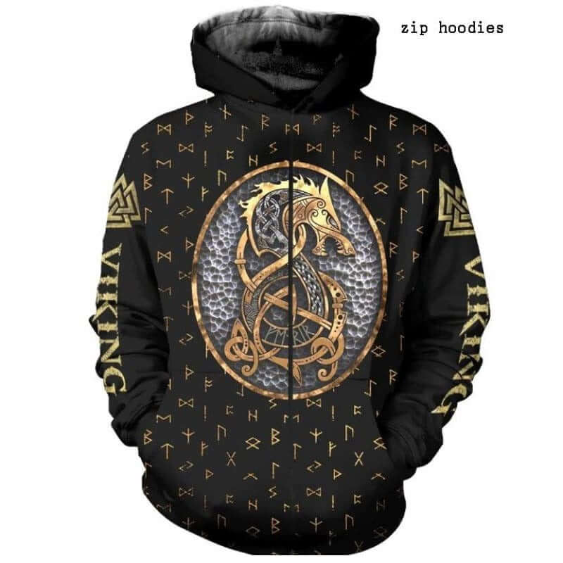 VIKING HOODIE - 3D PRINTING THRYMHEIM - zip hoodies / XXXS - 200000344