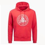 VIKING HOODIE - SYMBOLS PRINT THOR - RED / S / VALKNUT - 200000344