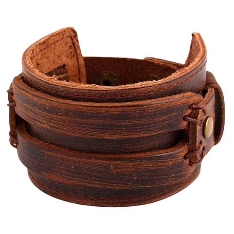 VIKING LARGE BRACELET BERSEKER - ULFHEDNAR - viking leather cuff
