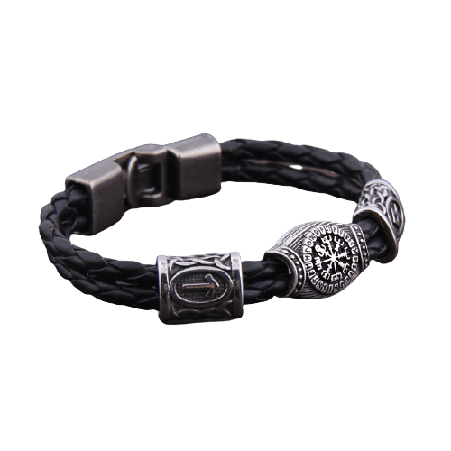 Viking Runes and Vegvisir Compass Bracelet