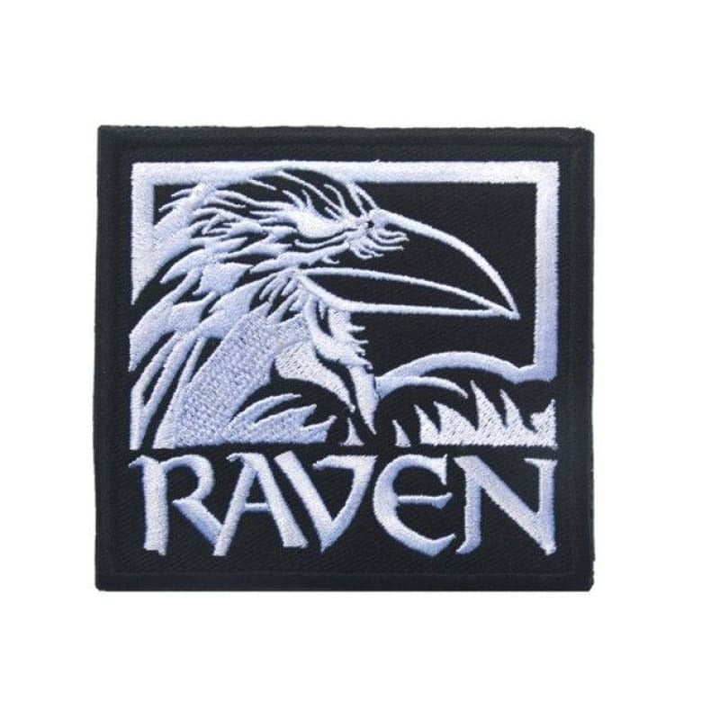 VIKING PATCH - ODIN RAVEN - White Size 9 x 8 cm - 100005735