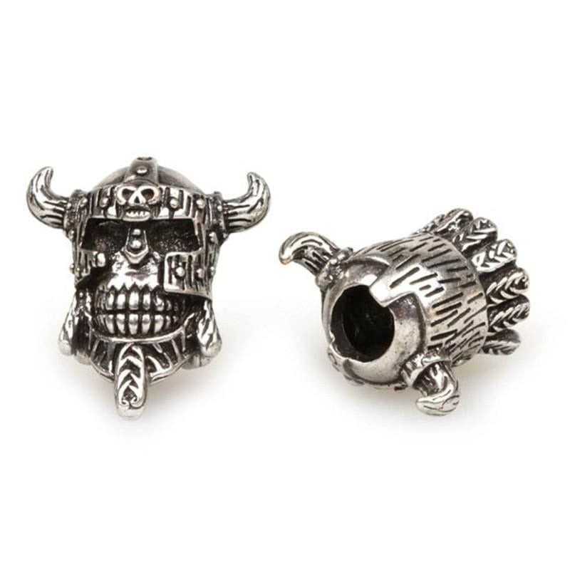 Viking Pirate Skull Bead - Silver - 200000142