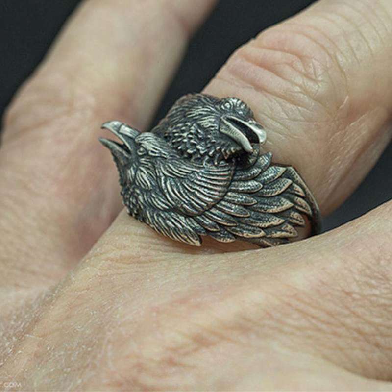 viking raven ring finger