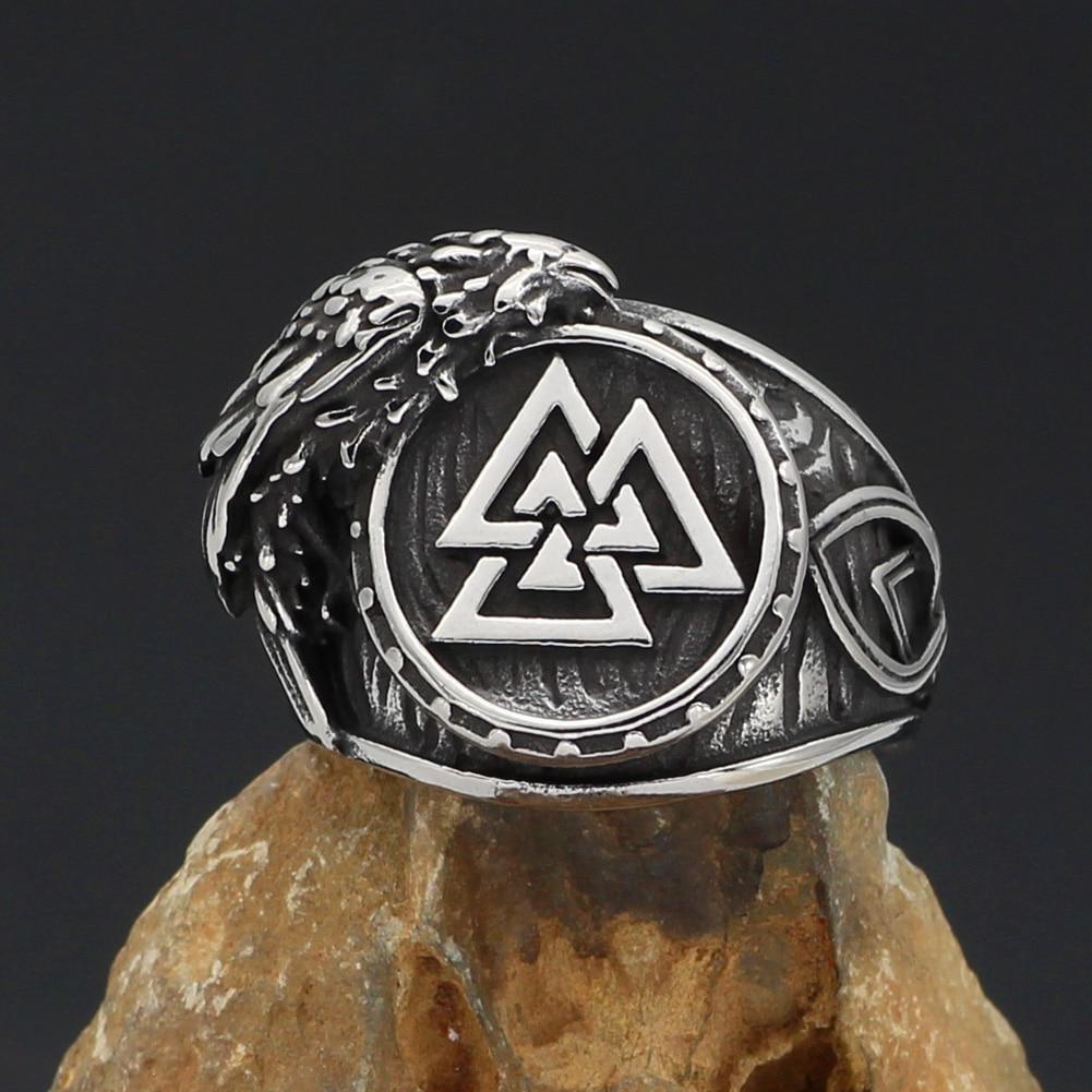 Viking Raven - Valknut Ring