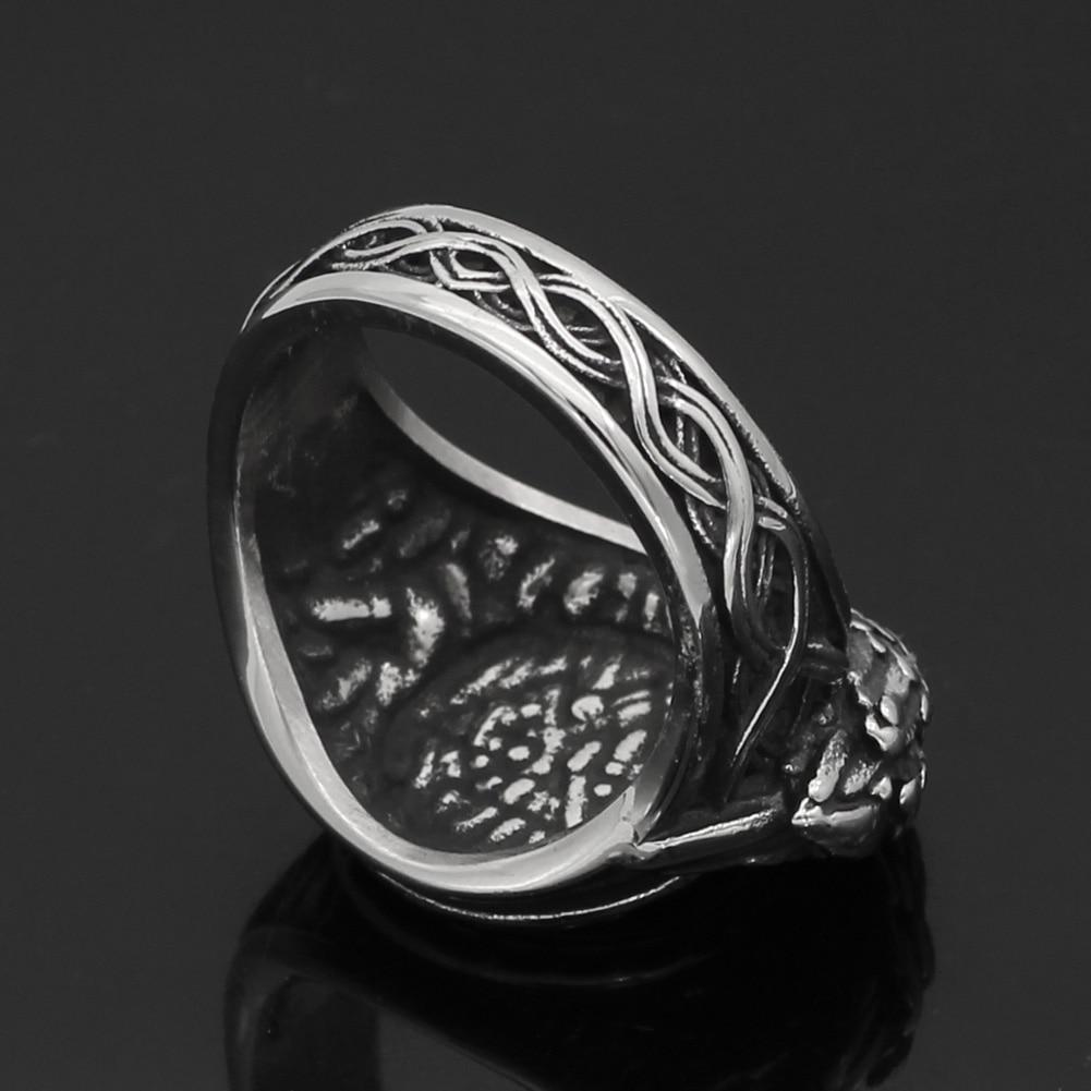 Viking Raven & Valknut Ring