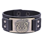 VIKING SHIP DRAKKAR BRACELET - viking leather cuff