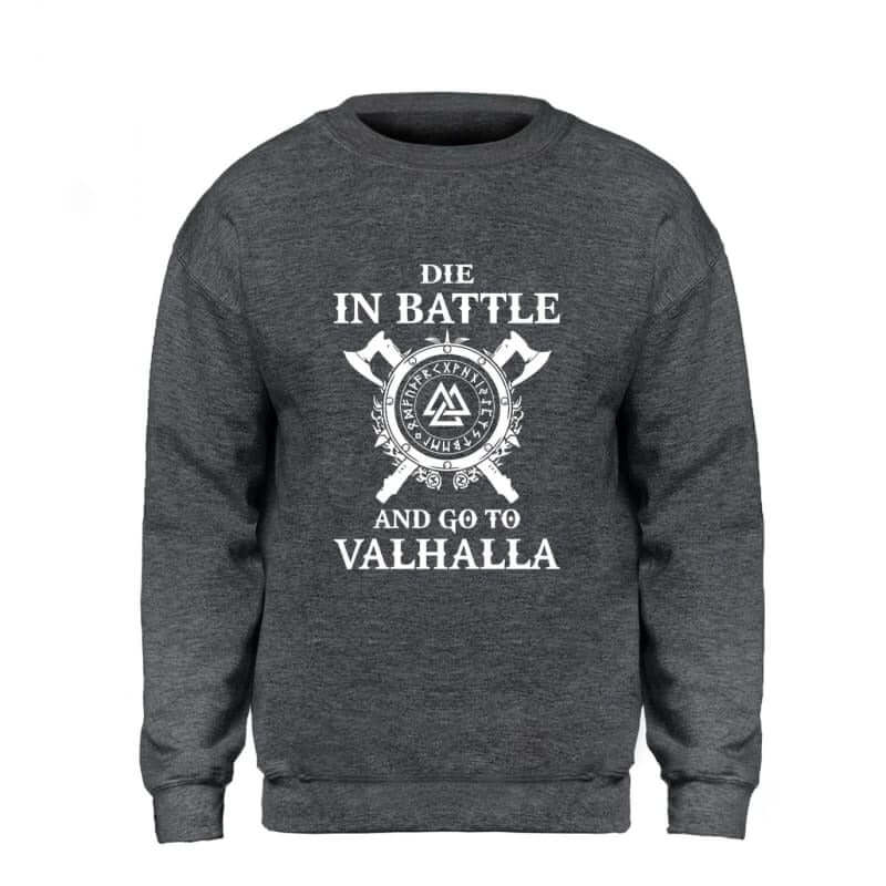 VIKING SWEATSHIRT- DIE IN BATTLE AND GO TO VALHALLA HIMINBJORG - 200000344