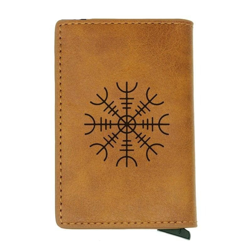 VIKING WALLET - VEGVISIR SYMBOL - Brown - 100001877