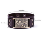 VIKING WOLF BRACELET - Brown Antique Brown - viking leather cuff