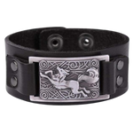 VIKING WOLF BRACELET - viking leather cuff
