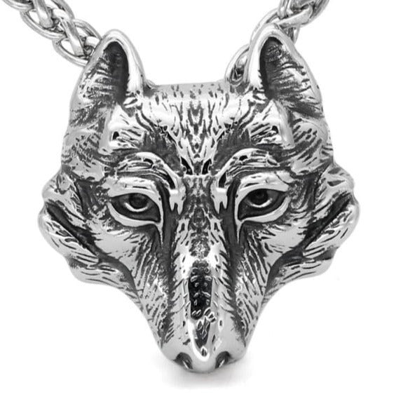 VIKING WOLF NECKLACE - wolf head necklace