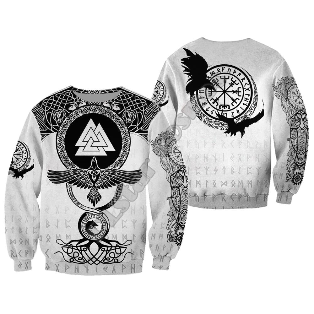 Valknut (White Viking Hoodie)