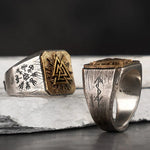 Sterling Silver Valknut Viking Ring