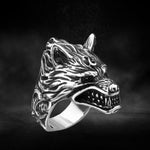 Norse Wolf Fenrir Head Ring